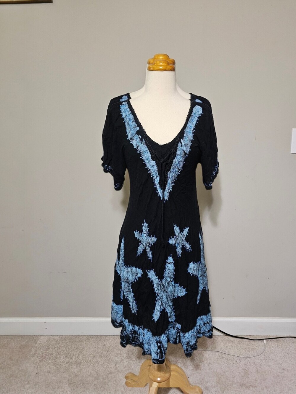 India Boutique Fairy Star Batik Rayon Mini Dress - OS
